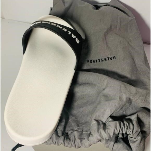Balenciaga Men's Logo Mismatched Slide Sandal Size 8 - Picture 10 of 15